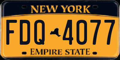 NY license plate FDQ4077