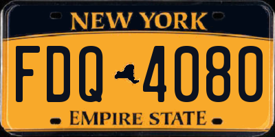 NY license plate FDQ4080