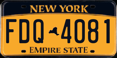 NY license plate FDQ4081