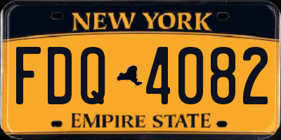 NY license plate FDQ4082