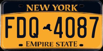 NY license plate FDQ4087