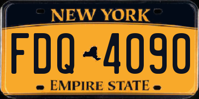 NY license plate FDQ4090