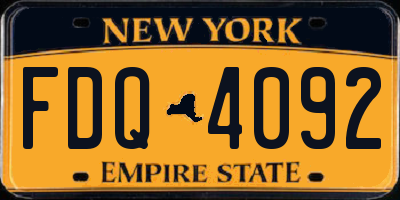 NY license plate FDQ4092