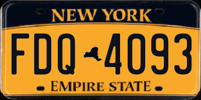 NY license plate FDQ4093