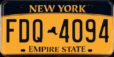 NY license plate FDQ4094