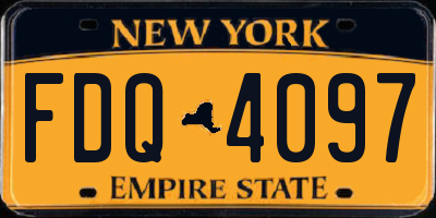 NY license plate FDQ4097