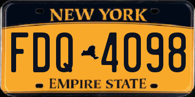 NY license plate FDQ4098