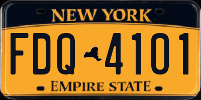 NY license plate FDQ4101