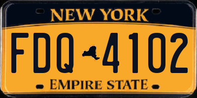 NY license plate FDQ4102
