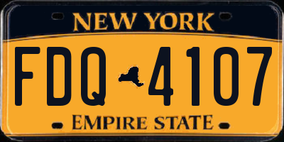 NY license plate FDQ4107