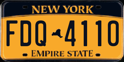 NY license plate FDQ4110
