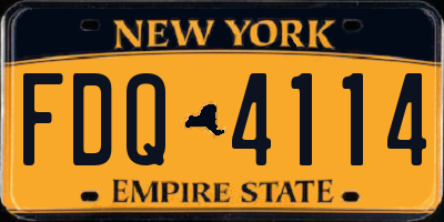 NY license plate FDQ4114