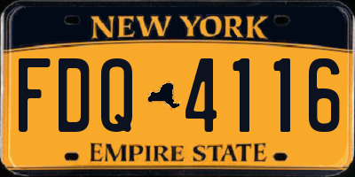NY license plate FDQ4116