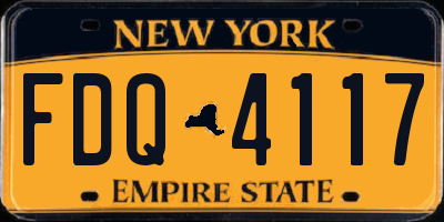 NY license plate FDQ4117