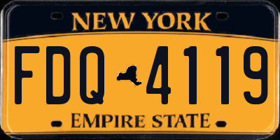 NY license plate FDQ4119