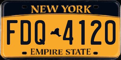 NY license plate FDQ4120