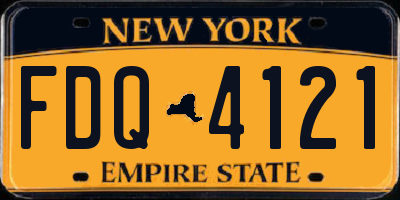 NY license plate FDQ4121
