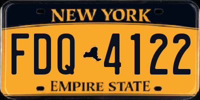 NY license plate FDQ4122