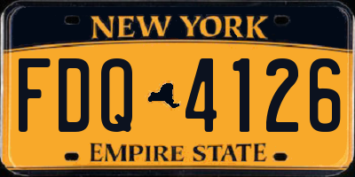NY license plate FDQ4126
