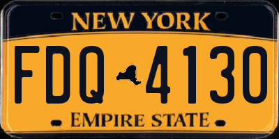 NY license plate FDQ4130