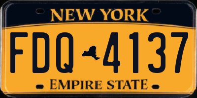 NY license plate FDQ4137