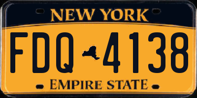 NY license plate FDQ4138
