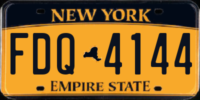 NY license plate FDQ4144