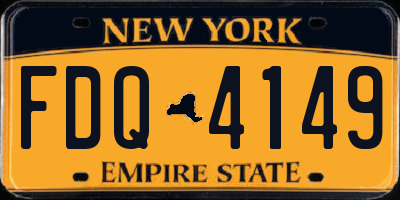 NY license plate FDQ4149