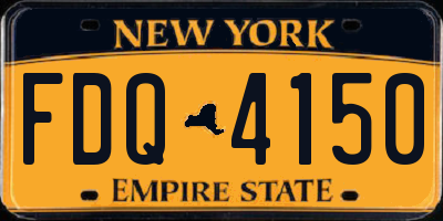 NY license plate FDQ4150