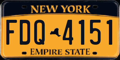 NY license plate FDQ4151