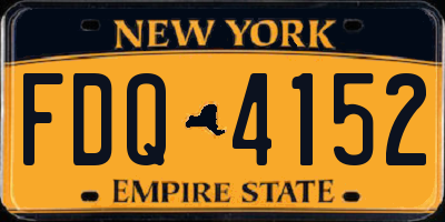 NY license plate FDQ4152