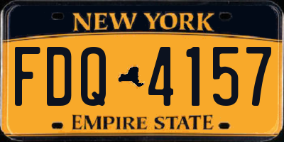 NY license plate FDQ4157