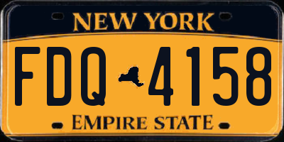 NY license plate FDQ4158