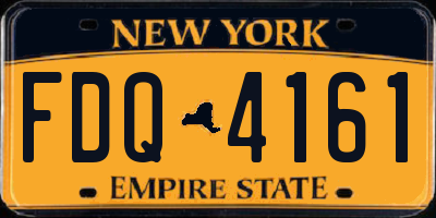 NY license plate FDQ4161