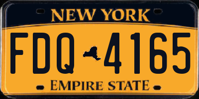 NY license plate FDQ4165
