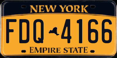 NY license plate FDQ4166