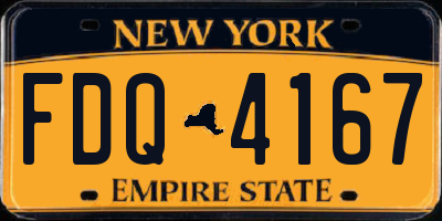 NY license plate FDQ4167