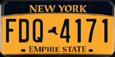 NY license plate FDQ4171