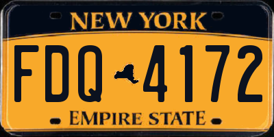 NY license plate FDQ4172