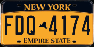 NY license plate FDQ4174