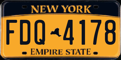 NY license plate FDQ4178