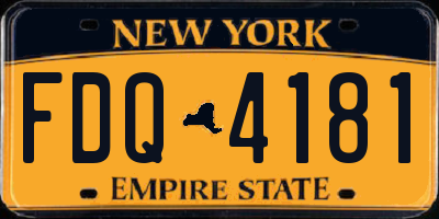 NY license plate FDQ4181