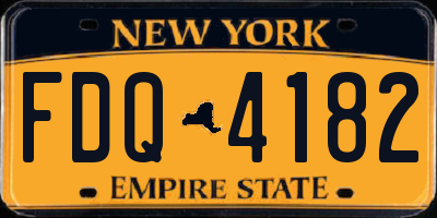 NY license plate FDQ4182