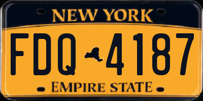 NY license plate FDQ4187