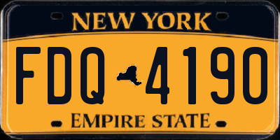 NY license plate FDQ4190