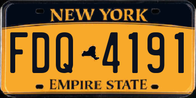 NY license plate FDQ4191
