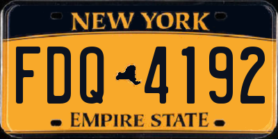 NY license plate FDQ4192