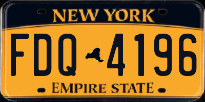 NY license plate FDQ4196