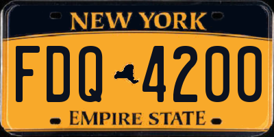 NY license plate FDQ4200
