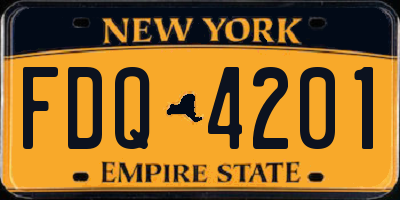 NY license plate FDQ4201